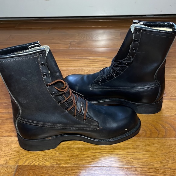 Vintage Biltrite 1975 Military Boots Mens 7.5 Addison Shoe Co Steel Toe Grunge - Picture 8 of 13